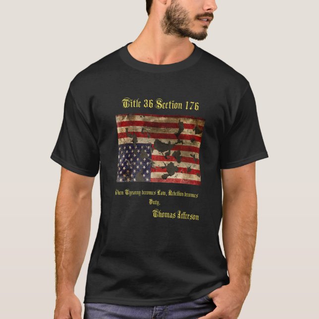 Camiseta Bandera estadounidense destrozada por la guerra (Anverso)