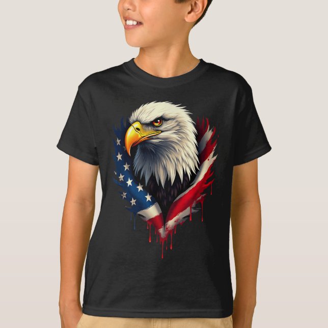 Camiseta Bandera estadounidense Día de la Independencia del (Anverso)