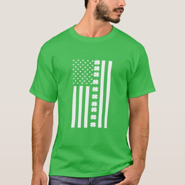 Camiseta Bandera Estadounidense Día de San Pattys Día de St (Anverso)