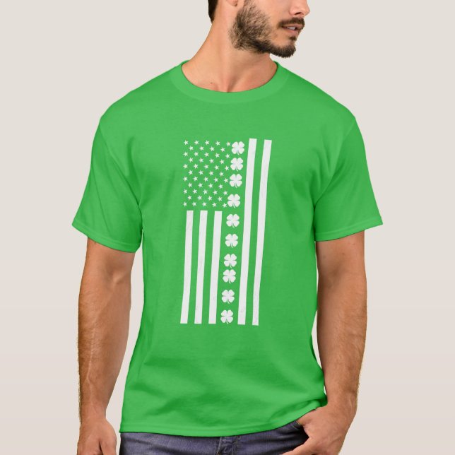 Camiseta Bandera Estadounidense Día de San Pattys Día de St (Anverso)