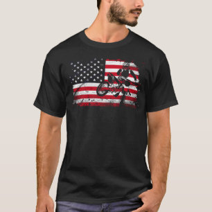 Camiseta Bandera estadounidense Dirt Bike 4 de Julio