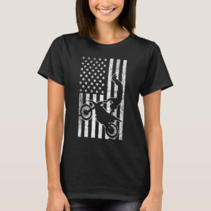 Camiseta Bandera estadounidense Dirt Bike Patriotic Men Boy