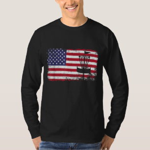 Camiseta bandera estadounidense disco golf usa flag disk go