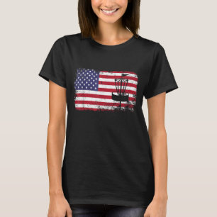 Camiseta bandera estadounidense disco golf usa flag disk go