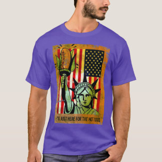 Camiseta Bandera estadounidense divertida aquí por los perr