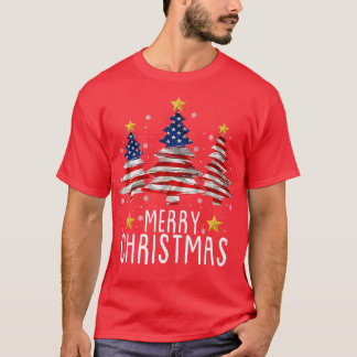 Camiseta Bandera estadounidense divertida Navidad en Pajama