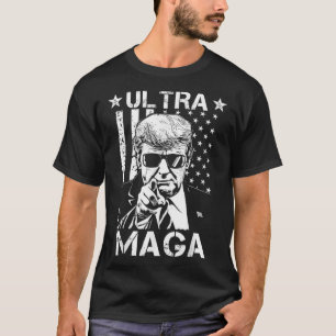 Camiseta Bandera estadounidense divertida Ultra Maga Vintag