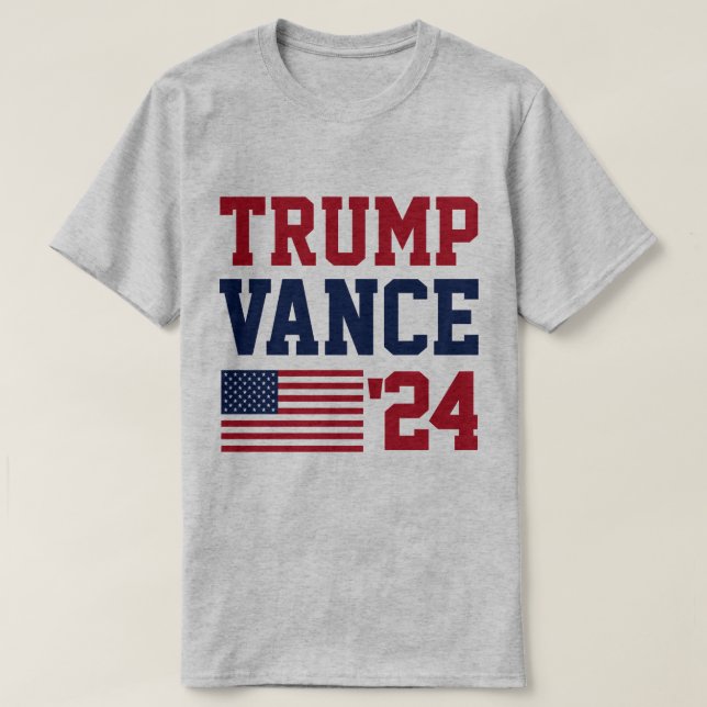 Camiseta Bandera estadounidense Donald Trump JD Vance 2024 (Diseño del anverso)