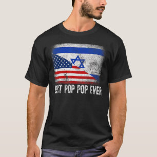 Camiseta Bandera estadounidense e bandera israelí mejor pop