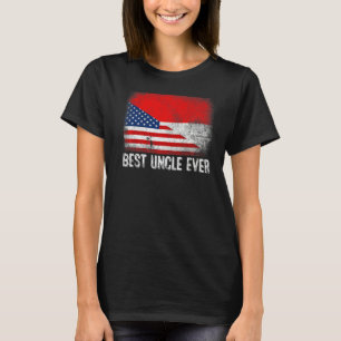 Camiseta Bandera estadounidense e Indonesia Mejor Tío Jamás