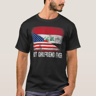 Camiseta Bandera estadounidense e Iraq Mejor Novia de la Hi