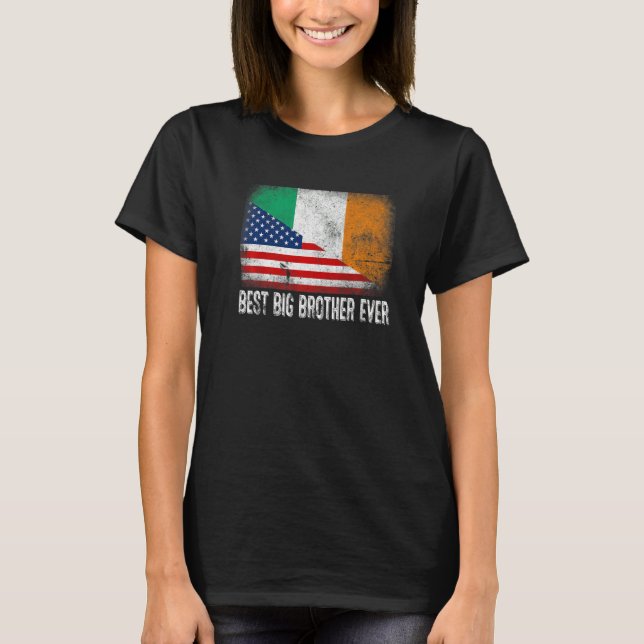 Camiseta Bandera estadounidense e Irlanda Mejor Hermano Jam (Anverso)