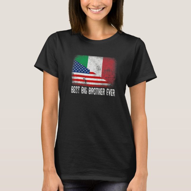 Camiseta Bandera estadounidense e Italia Bandera Mejor Gran (Anverso)