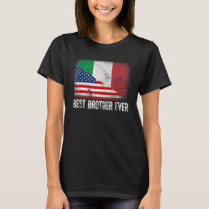 Camiseta Bandera estadounidense e Italia Bandera Mejor Herm