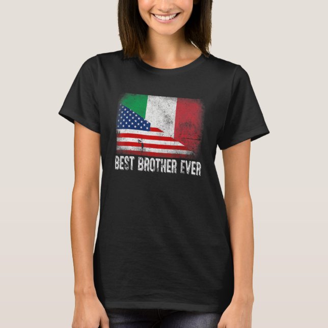Camiseta Bandera estadounidense e Italia Bandera Mejor Herm (Anverso)
