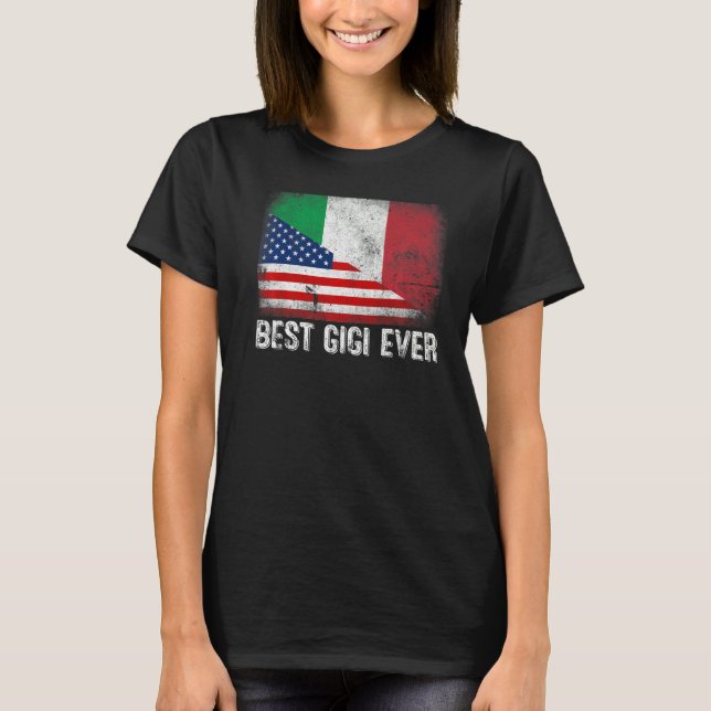 Camiseta Bandera estadounidense e Italia mejor familia Gigi (Anverso)