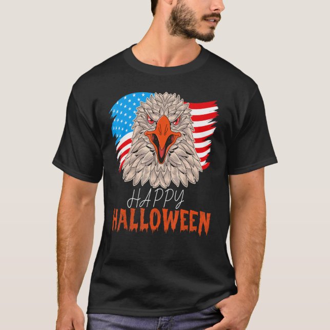 Camiseta Bandera estadounidense Eagle Halloween (Anverso)