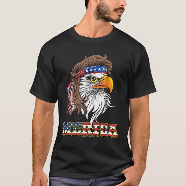 Camiseta Bandera estadounidense Eagle Mullet T Shirt 4 de j (Anverso)