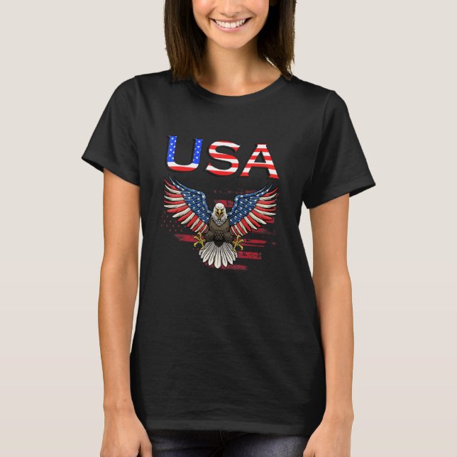 Camiseta Bandera Estadounidense Eagle Patriotic Usa (Anverso)