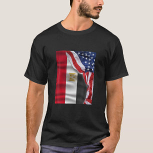 Camiseta Bandera estadounidense egipcia mitad egipcia.