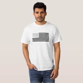 Camiseta Bandera estadounidense en blanco y negro