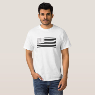 Camiseta Bandera estadounidense en blanco y negro
