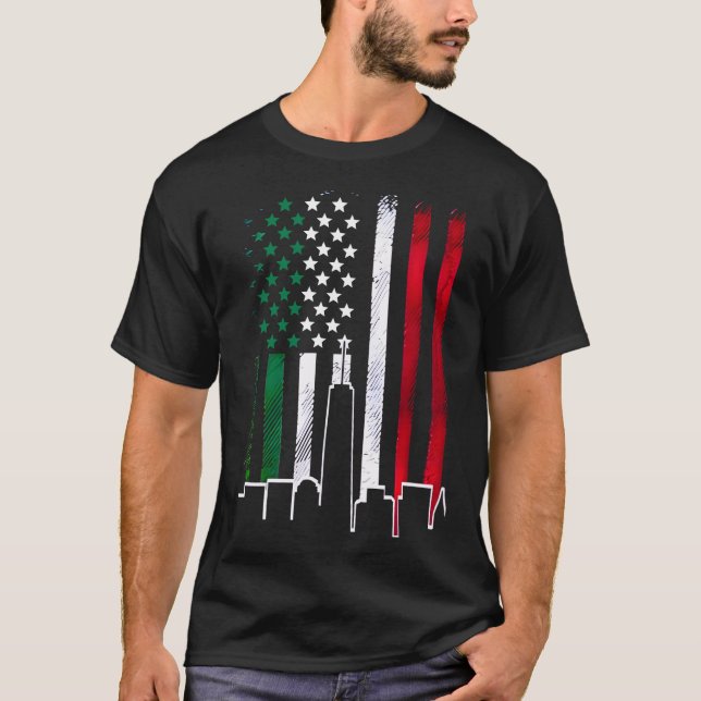Camiseta Bandera estadounidense en el horizonte de los colo (Anverso)