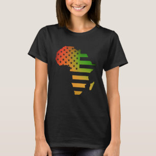 Camiseta Bandera estadounidense en mapa africano Mes de his