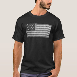 Camiseta Bandera estadounidense en negro y blanco gruñido
