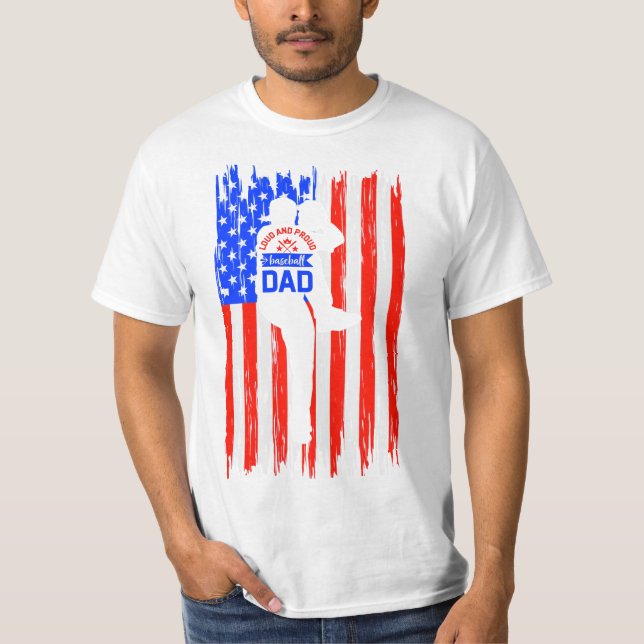 Camiseta Bandera Estadounidense En Voz Alta Y Orgulloso Pap (Anverso)
