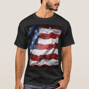 Camiseta Bandera estadounidense enmarañada.