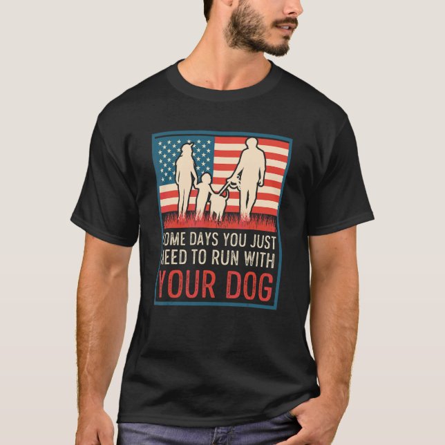 Camiseta Bandera Estadounidense Entrenador Personal Perro c (Anverso)