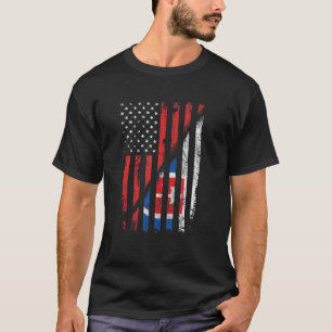 Camiseta Bandera Estadounidense Eslovaca Estilo Retro Usa E
