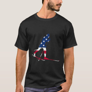 Camiseta Bandera Estadounidense Esquí Nórdico Guay Skift To