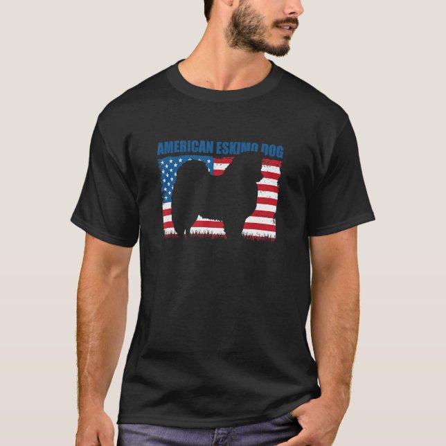 Camiseta Bandera estadounidense esquimal para perro (Anverso)