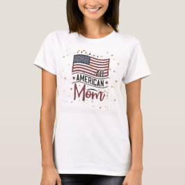 Camiseta Bandera estadounidense, estrellas de oro, toda mam