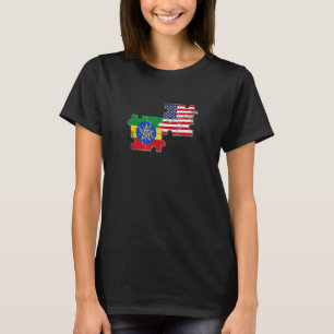 Camiseta Bandera estadounidense etíope de Etiopía EE. UU. H