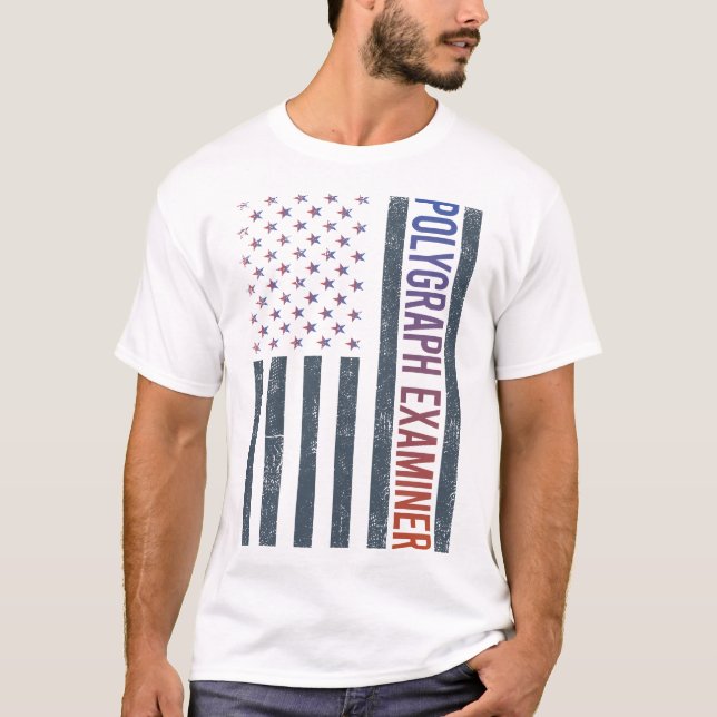 Camiseta Bandera estadounidense - Examinador de polígrafos (Anverso)