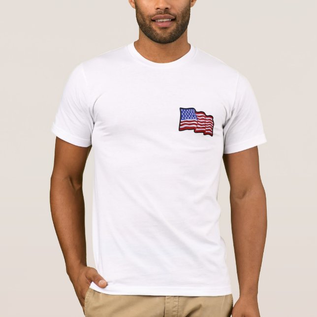 Camiseta Bandera estadounidense Faux Embroed Patriotic (Anverso)