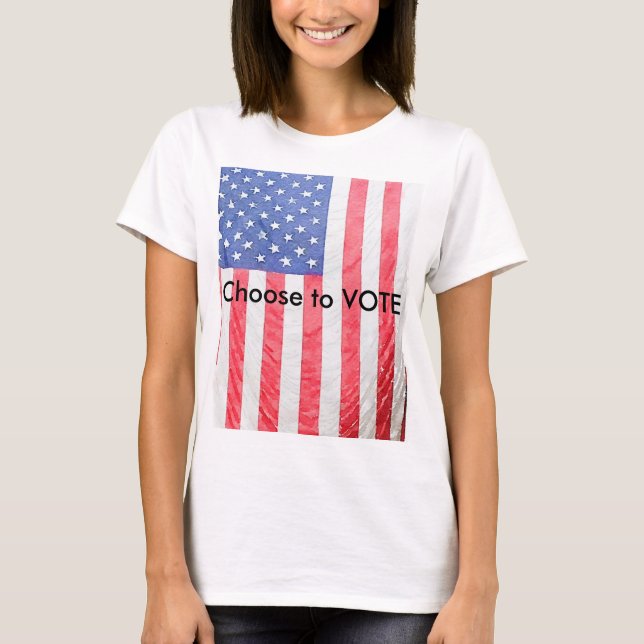 Camiseta Bandera estadounidense femenina elige votar camise (Anverso)