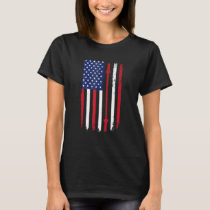 Camiseta Bandera Estadounidense Fitness Gym Barbell Poderos