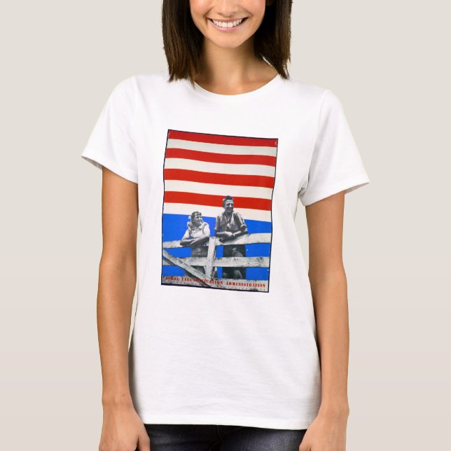 Camiseta Bandera estadounidense fotos antiguas de Estados U (Anverso)