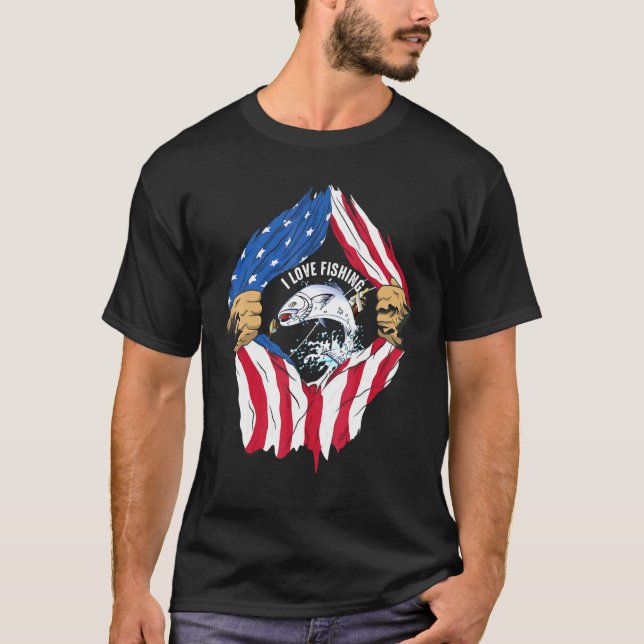 Camiseta Bandera estadounidense fuerte me encanta la natura (Anverso)