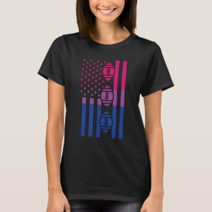 Camiseta Bandera Estadounidense Fútbol Bisexual Bi Pride Lg