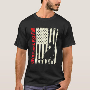 Camiseta Bandera estadounidense Gato Kitten Cat Británico