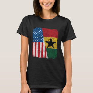 Camiseta Bandera estadounidense ghanesa mitad USA Ghana raí