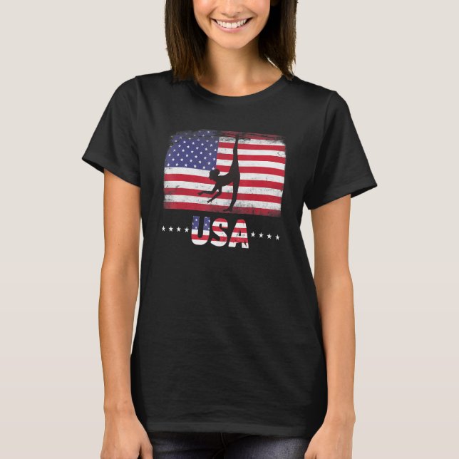 Camiseta Bandera Estadounidense Gimnástica Hula Hoop Usa Pa (Anverso)