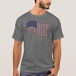 Camiseta Bandera estadounidense golpea guitarra en Estados 