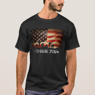 Camiseta Bandera estadounidense gracias a veteranos orgullo