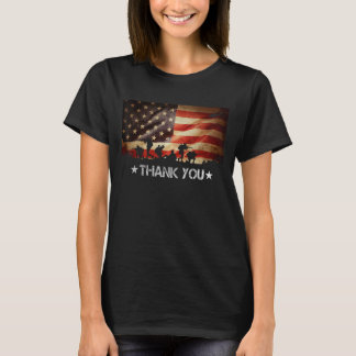 Camiseta Bandera estadounidense gracias a veteranos orgullo